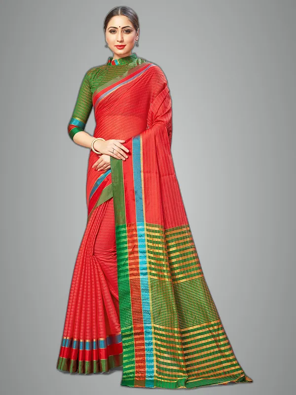 Magenta_Cotton_Silk_Premium_&_Elegant_Saree_Saree_With_Blouse_Piece_For_Women