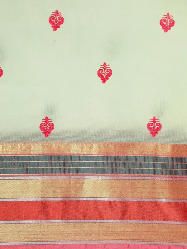 Blue_Cotton_Silk_Premium_&_Elegant_(_Jacquard_Thread_Work_)_Kota_Doria_Banarasi_Saree_With_Blouse_Piece_For_Women