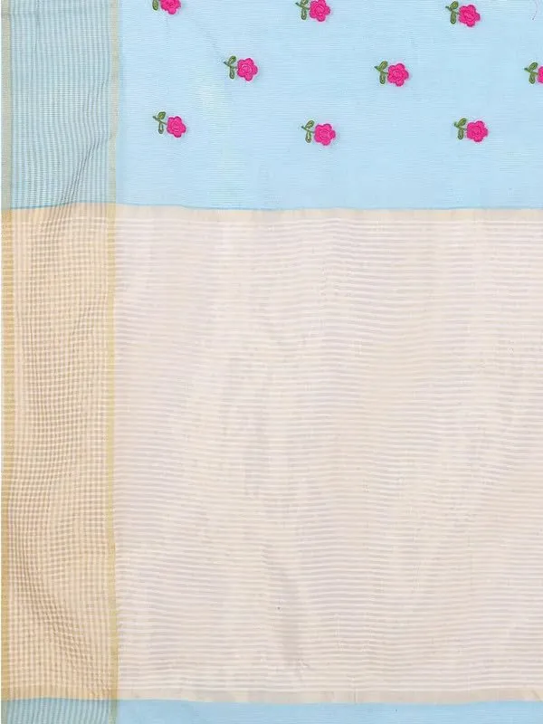 Blue_Super_Net_Premium_&_Elegant_(_Embroidered_Floral_Thread_Work,_Ethnic_Motifs,_Zari_Strip_Border_&_Pallu_)_Saree_Saree_With_Blouse_Piece_For_Women