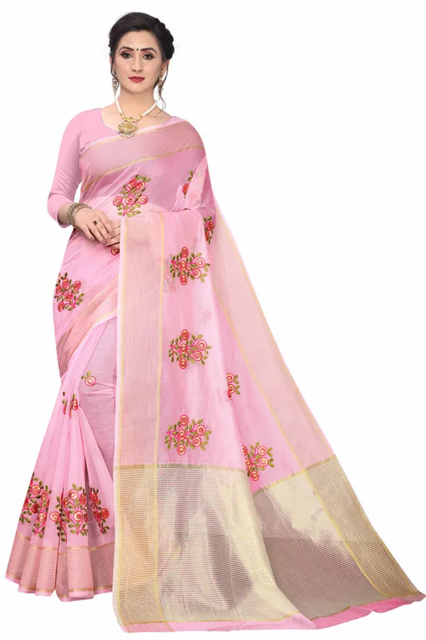 Pink_Super_Net_Premium_&_Elegant_(_Floral_Embroidered_)_Saree_Saree_With_Blouse_Piece_For_Women