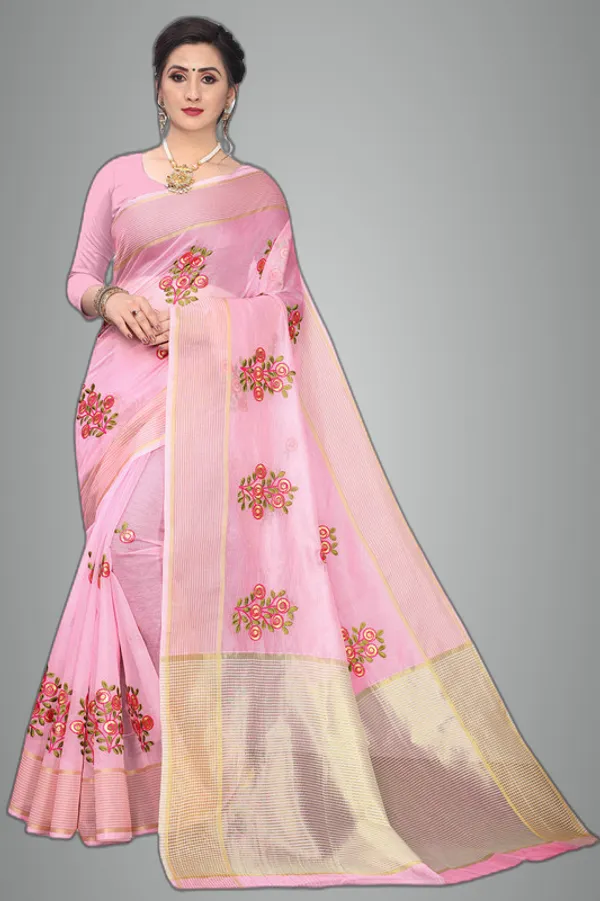 Pink_Super_Net_Premium_&_Elegant_(_Floral_Embroidered_)_Saree_Saree_With_Blouse_Piece_For_Women
