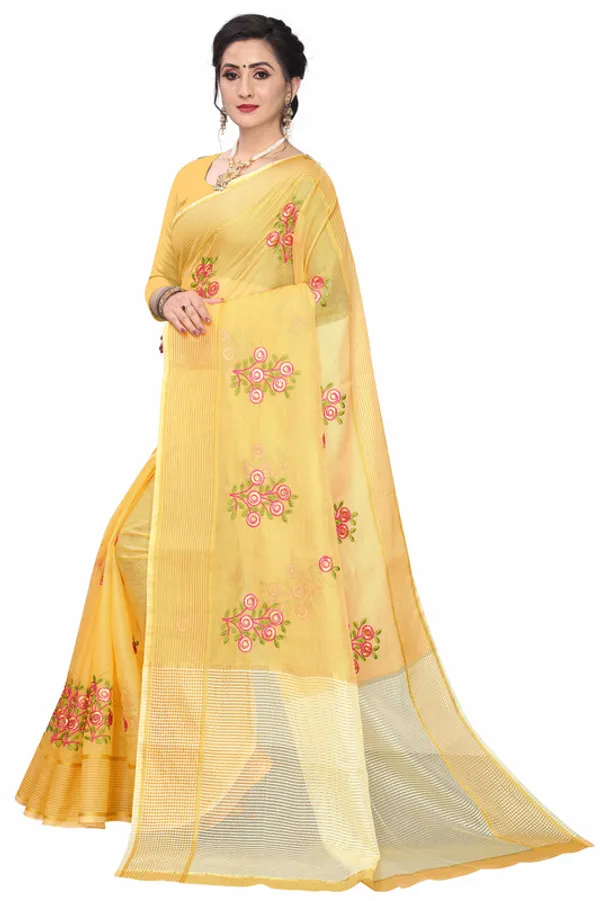 Yellow_Super_Net_Premium_&_Elegant_(_Embroidered_)_Saree_Saree_With_Blouse_Piece_For_Women