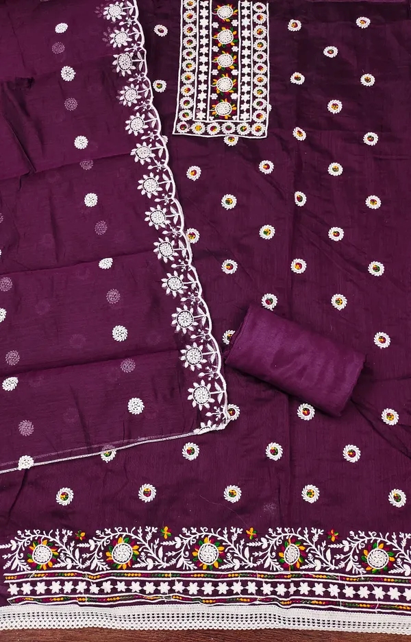 Violet_Chanderi_Cotton_Embroidered_Salwar_Suit_Dress_Material_With_Santoon_Bottom_&_Dupatta_Unstitched