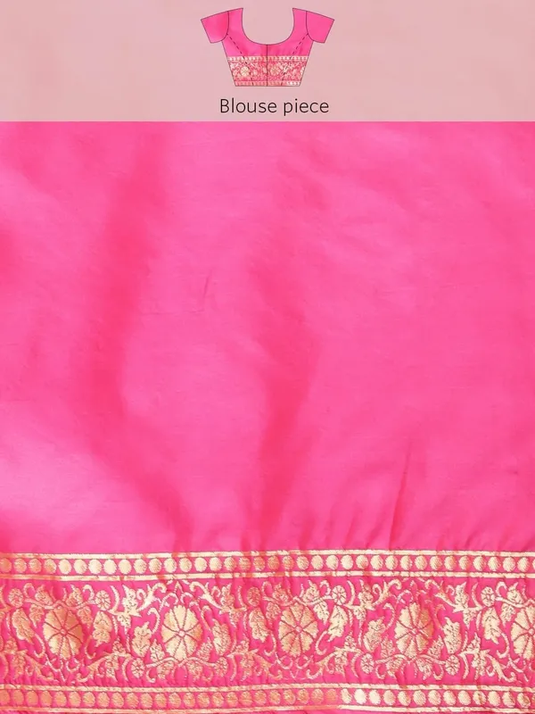 Maroon_&_Pink_Polyester_Silk_Jacquard_Premium_&_Elegant_(_Zari_Border_)_Banarasi_Plain_Border_Saree_With_Blouse_Piece_For_Women
