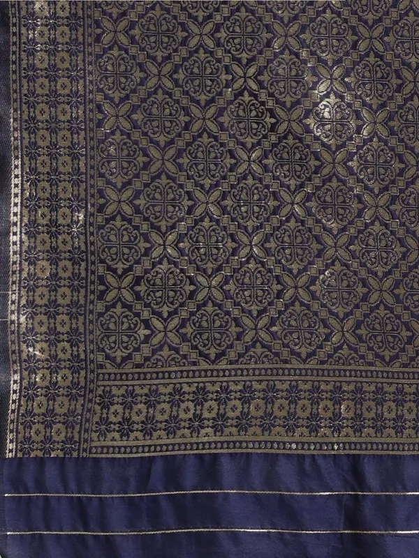 Violet_Blue_Polyester_Silk_Jacquard_Premium_&_Elegant_(_Zari_Border_)_Banarasi_Plain_Border_Saree_With_Blouse_Piece_For_Women