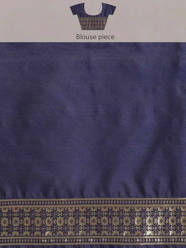 Violet_Blue_Polyester_Silk_Jacquard_Premium_&_Elegant_(_Zari_Border_)_Banarasi_Plain_Border_Saree_With_Blouse_Piece_For_Women