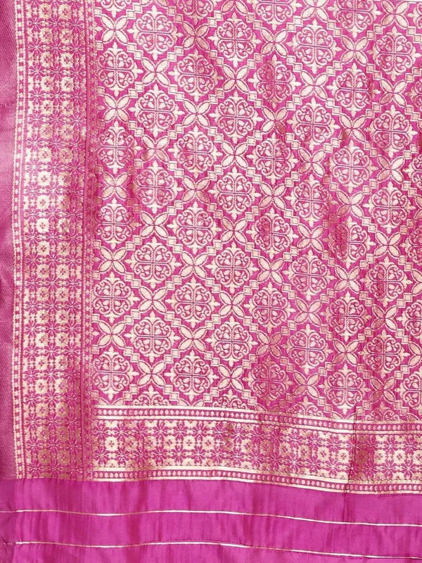 Light_Pink_Polyester_Silk_Jacquard_Premium_&_Elegant_(_Zari_Border_)_Banarasi_Plain_Border_Saree_With_Blouse_Piece_For_Women