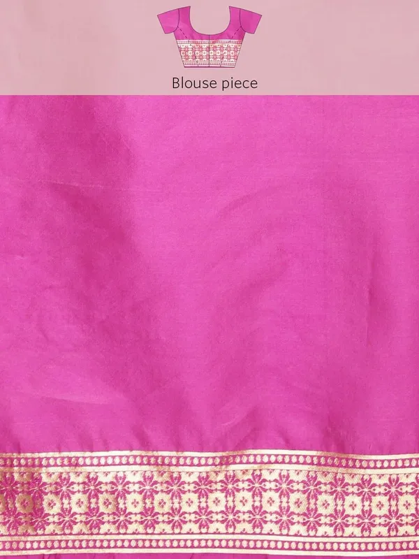 Light_Pink_Polyester_Silk_Jacquard_Premium_&_Elegant_(_Zari_Border_)_Banarasi_Plain_Border_Saree_With_Blouse_Piece_For_Women