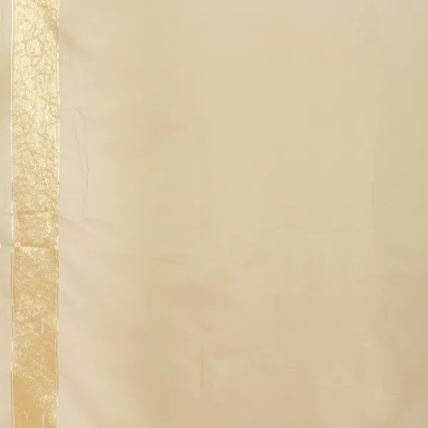 Cream_Polyester_Silk_Jacquard_Premium_&_Elegant_(_Zari_Border_)_Banarasi_Plain_Border_Saree_With_Blouse_Piece_For_Women
