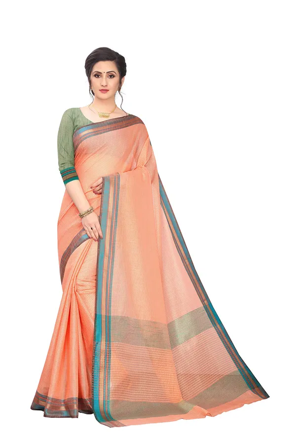 Orange_Cotton_Silk_Jacquard_Premium_&_Elegant_(_Jacquard_)_Maheshwari_Saree_With_Blouse_Piece_For_Women