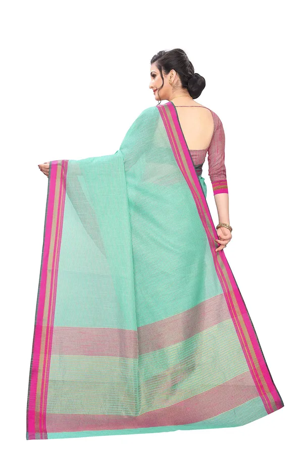 Turquoise_Cotton_Silk_Jacquard_Premium_&_Elegant_(_Jacquard_)_Maheshwari_Saree_With_Blouse_Piece_For_Women