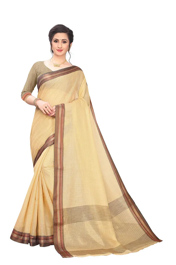 Beige_Cotton_Silk_Jacquard_Premium_&_Elegant_(_Jacquard_)_Maheshwari_Saree_With_Blouse_Piece_For_Women