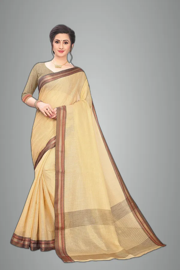 Beige_Cotton_Silk_Jacquard_Premium_&_Elegant_(_Jacquard_)_Maheshwari_Saree_With_Blouse_Piece_For_Women