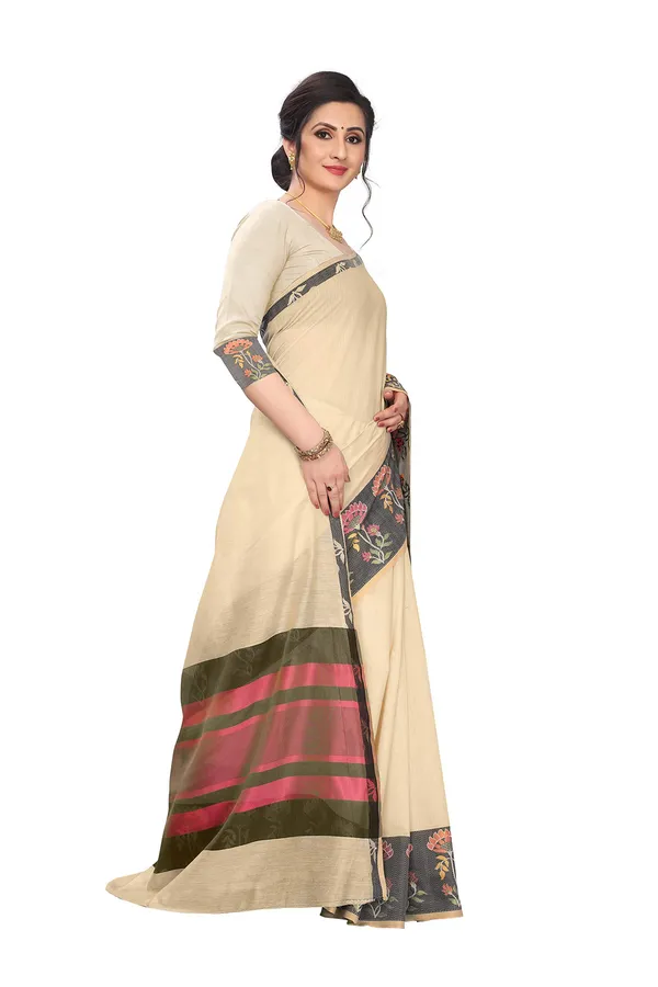 Off_White_Cotton_Silk_Jacquard_Premium_&_Elegant_(_Jacquard_)_Maheshwari_Saree_With_Blouse_Piece_For_Women