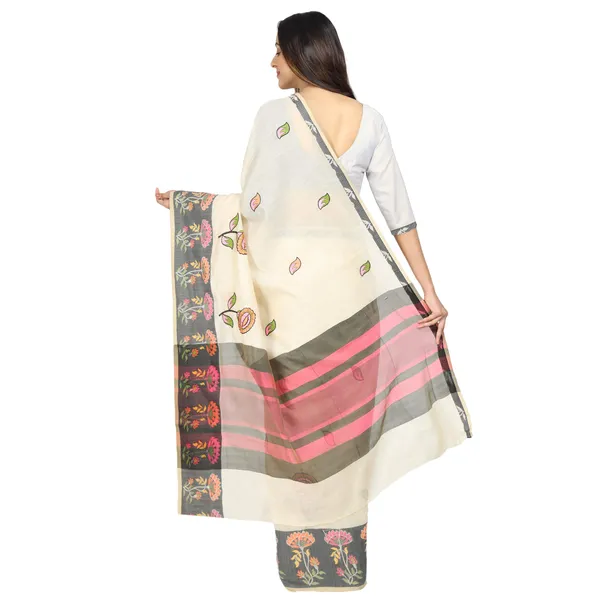 White_Cotton_Silk_Jacquard_Premium_&_Elegant_(_Jacquard_)_Maheshwari_Saree_With_Blouse_Piece_For_Women