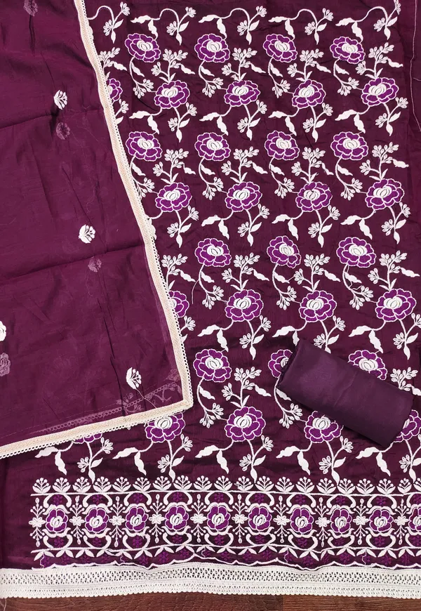 Purple_Chanderi_Cotton_Salwar_Suit_Dress_Material_With_Rose_Thread_Work_&_Embroidered_Dupatta_Unstitched