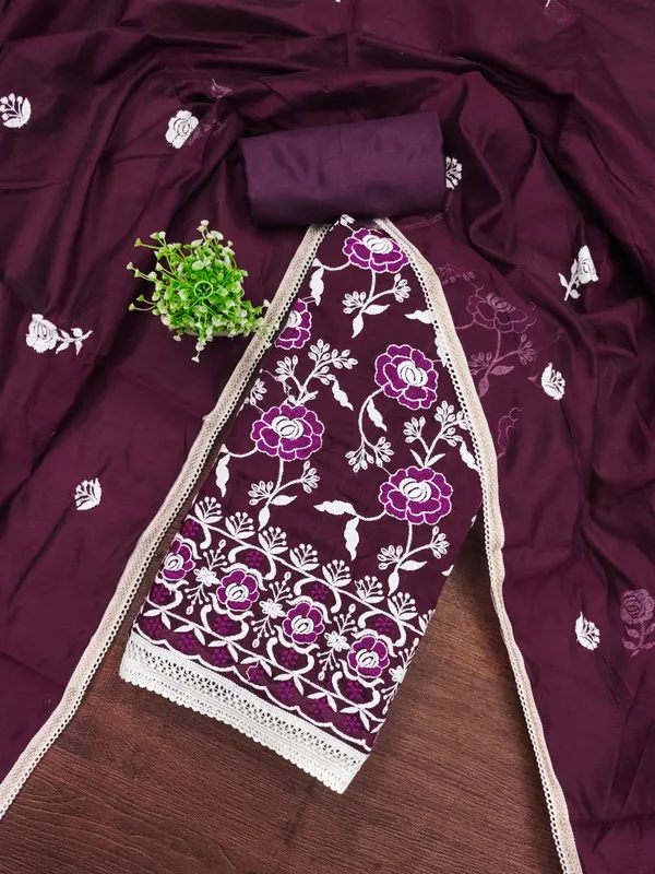 Purple_Chanderi_Cotton_Salwar_Suit_Dress_Material_With_Rose_Thread_Work_&_Embroidered_Dupatta_Unstitched