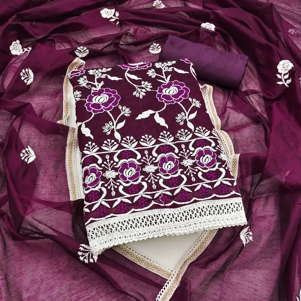 Purple_Chanderi_Cotton_Salwar_Suit_Dress_Material_With_Rose_Thread_Work_&_Embroidered_Dupatta_Unstitched