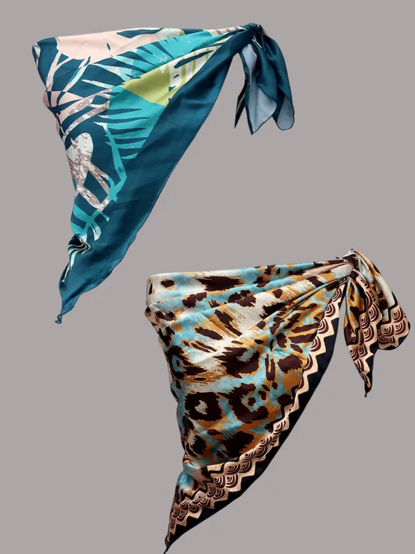 Turquoise_&_Beige_Blue_Polyester_Satin_Silk_Premium_&_Elegant_Digital_Printed_Square_Scarf_For_Women_(Pack_Of_2)