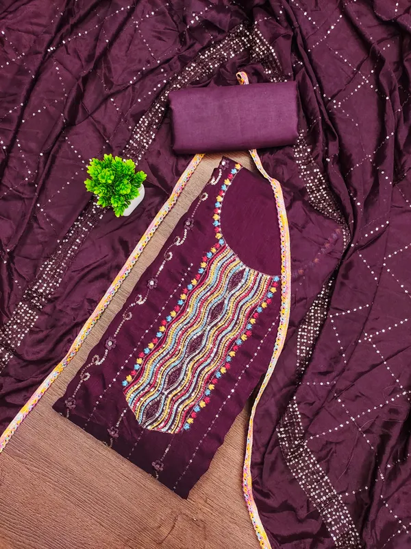 Purple_Vichitra_Silk_Salwar_Suit_Dress_Material_With_Multicolor_Thread_&_Sequin_Work_Unstitched