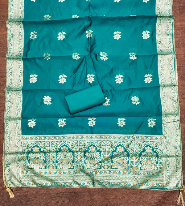 Sea_Green_Banarasi_Silk_Salwar_Suit_Dress_Material_With_Zardosi_Handwork_&_Jacquard_Dupatta