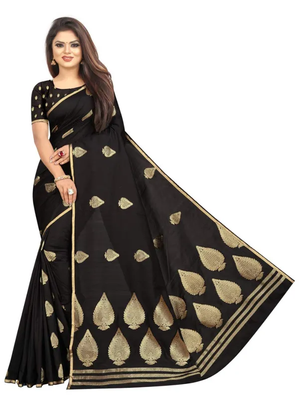 Black_Silk___Jacquard_Premium_&_Elegant_Banarasi_Saree_With_Blouse_Piece_For_Women