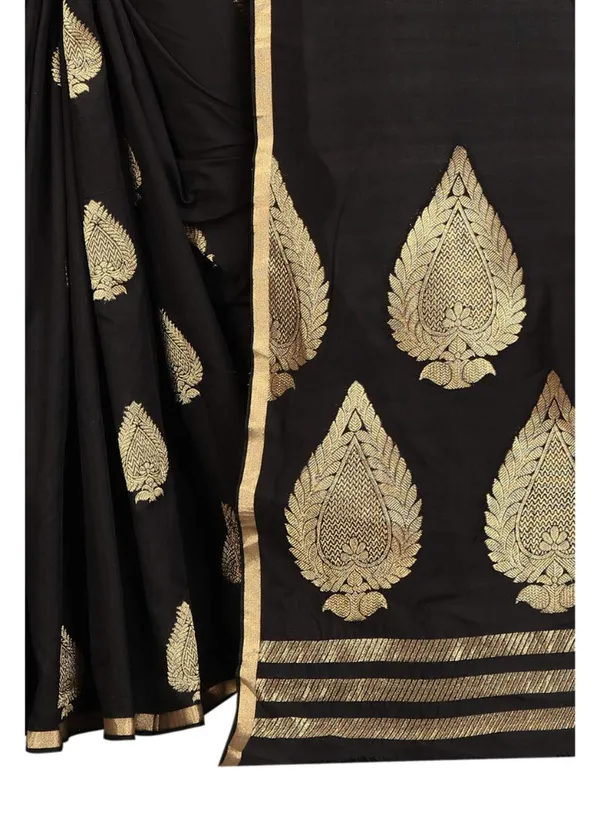 Black_Silk___Jacquard_Premium_&_Elegant_Banarasi_Saree_With_Blouse_Piece_For_Women