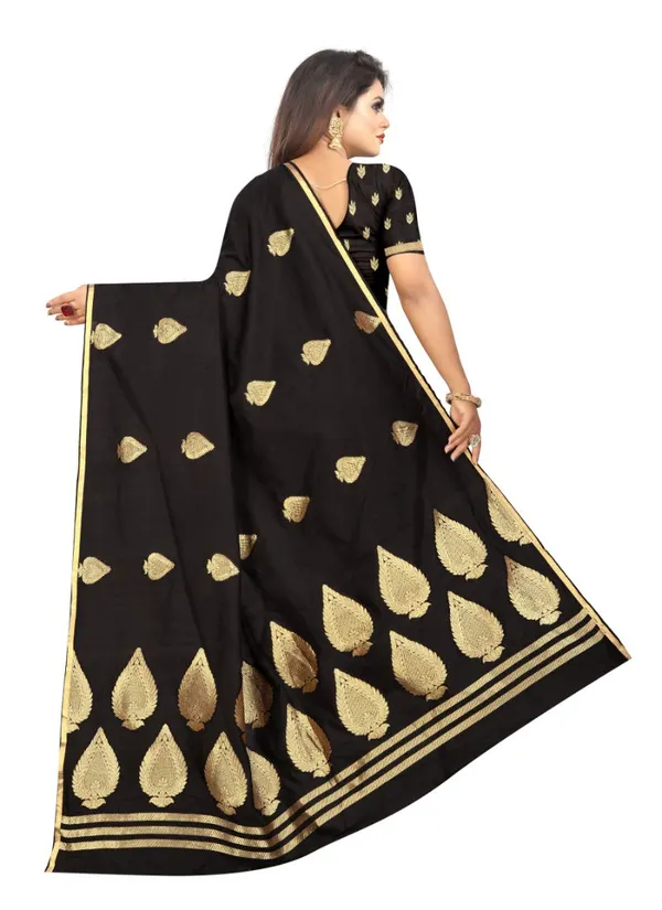 Black_Silk___Jacquard_Premium_&_Elegant_Banarasi_Saree_With_Blouse_Piece_For_Women