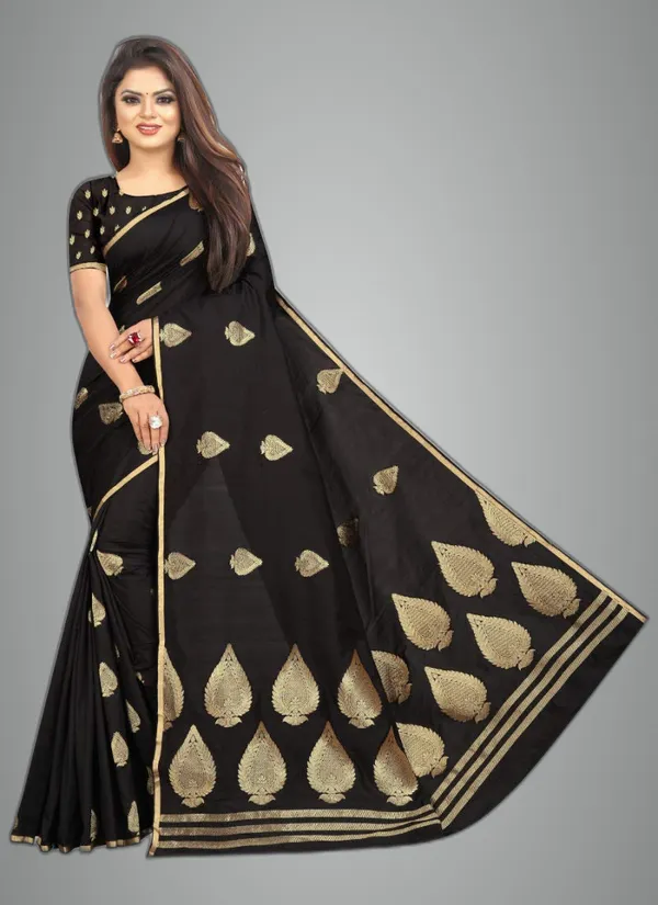 Black_Silk___Jacquard_Premium_&_Elegant_Banarasi_Saree_With_Blouse_Piece_For_Women