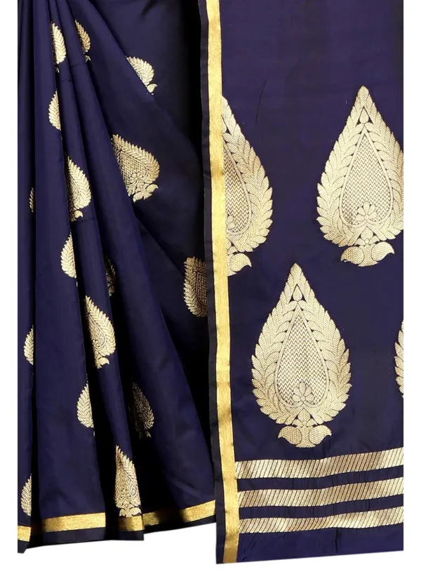 Dark_Blue_Silk___Jacquard_Premium_&_Elegant_Banarasi_Saree_With_Blouse_Piece_For_Women