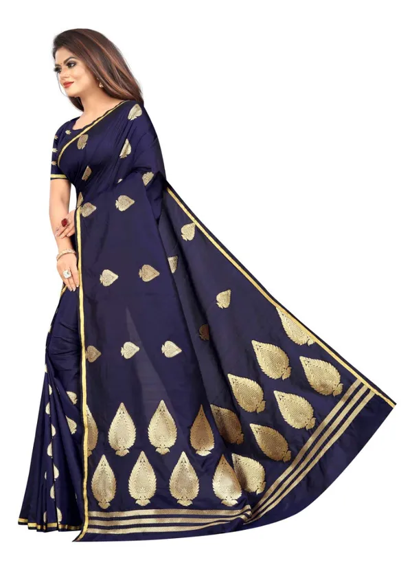 Dark_Blue_Silk___Jacquard_Premium_&_Elegant_Banarasi_Saree_With_Blouse_Piece_For_Women