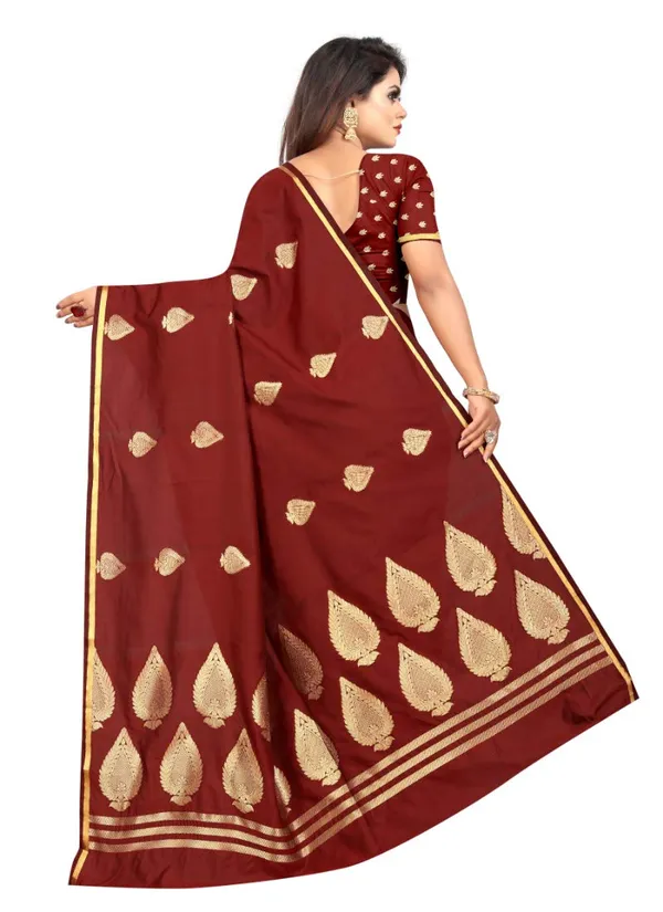 Maroon_Silk___Jacquard_Premium_&_Elegant_Banarasi_Saree_With_Blouse_Piece_For_Women
