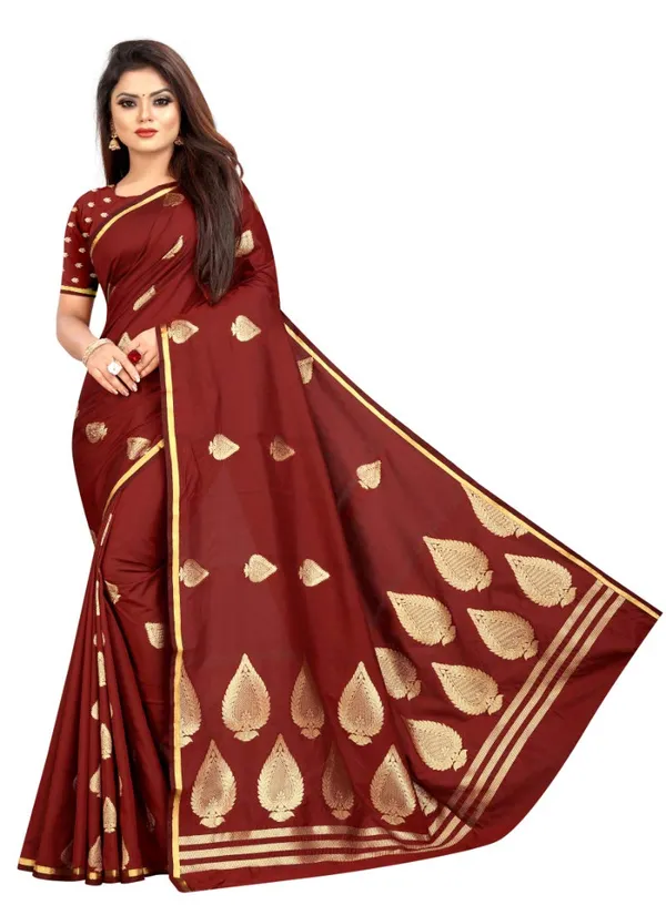 Maroon_Silk___Jacquard_Premium_&_Elegant_Banarasi_Saree_With_Blouse_Piece_For_Women