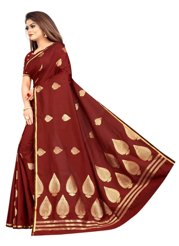 Maroon_Silk___Jacquard_Premium_&_Elegant_Banarasi_Saree_With_Blouse_Piece_For_Women
