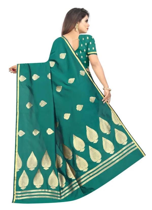 Turquoise_Green_Silk___Jacquard_Premium_&_Elegant_Banarasi_Saree_With_Blouse_Piece_For_Women