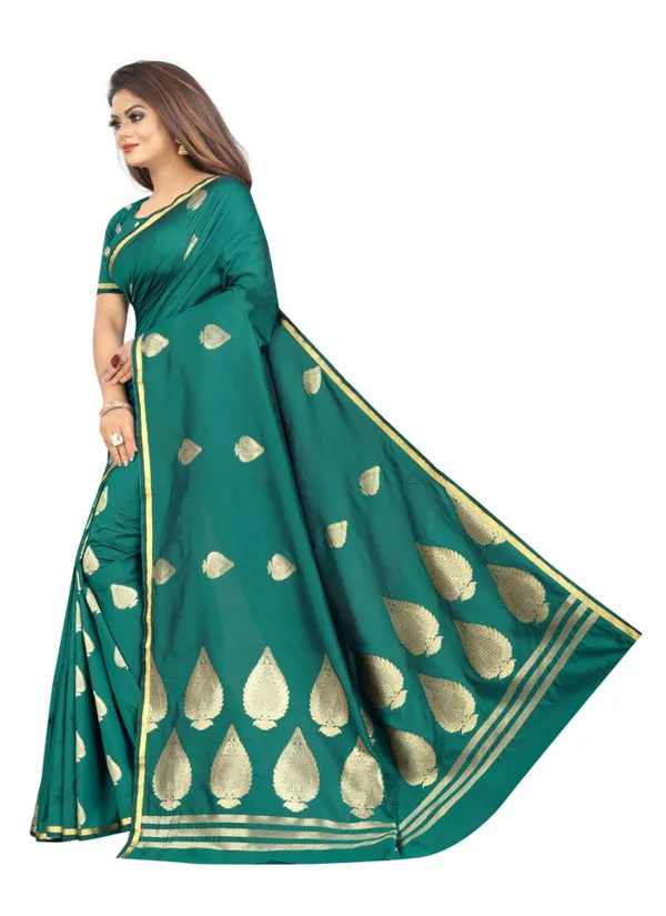 Turquoise_Green_Silk___Jacquard_Premium_&_Elegant_Banarasi_Saree_With_Blouse_Piece_For_Women