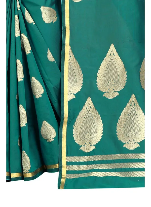 Turquoise_Green_Silk___Jacquard_Premium_&_Elegant_Banarasi_Saree_With_Blouse_Piece_For_Women