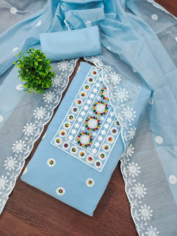 Sky_Blue_Chanderi_Cotton_Embroidered_Salwar_Suit_Dress_Material_With_Santoon_Bottom_&_Dupatta_Unstitched