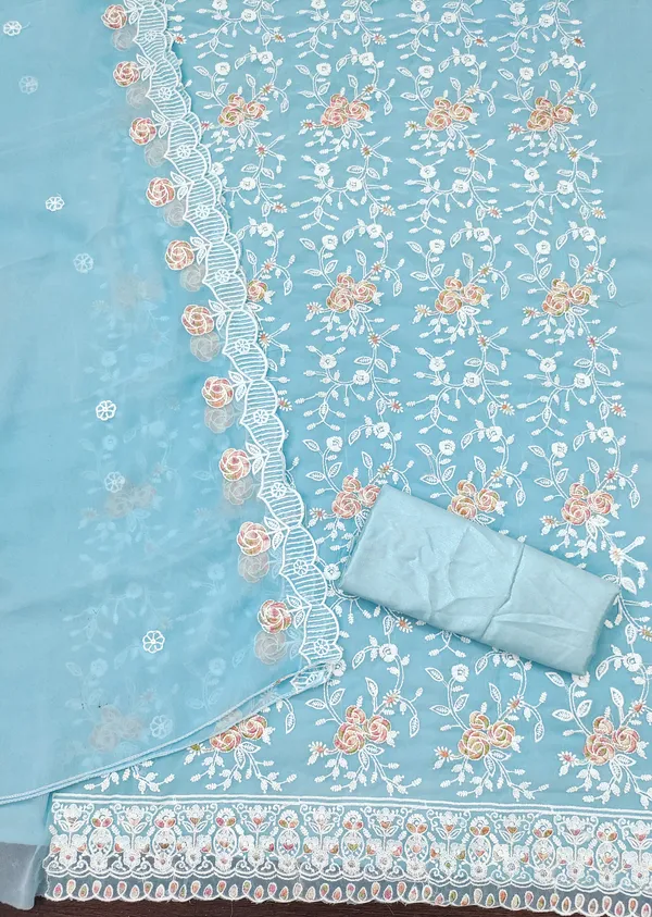 Sky_Blue_Georgette_Salwar_Suit_Dress_Material_Set_With_Floral_Thread_Work_Unstitched