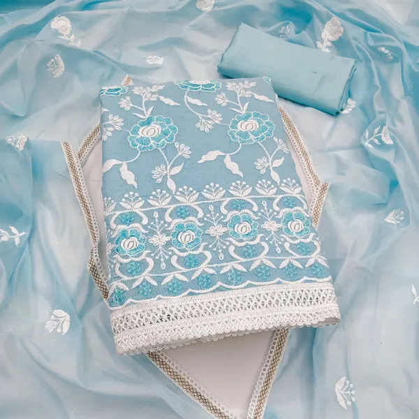 Sky_Blue_Chanderi_Cotton_Salwar_Suit_Dress_Material_With_Rose_Thread_Work_&_Embroidered_Dupatta_Unstitched
