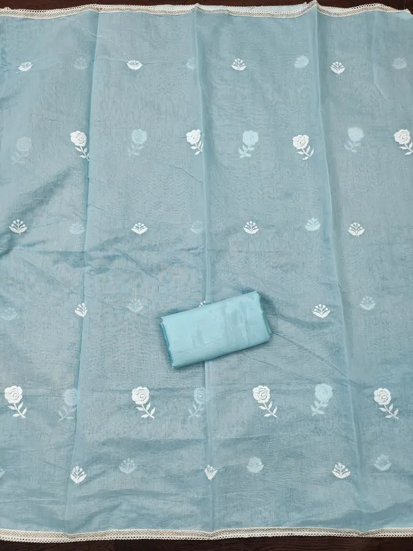 Sky_Blue_Chanderi_Cotton_Salwar_Suit_Dress_Material_With_Rose_Thread_Work_&_Embroidered_Dupatta_Unstitched