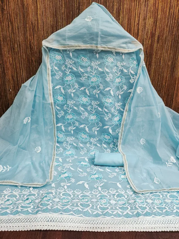Sky_Blue_Chanderi_Cotton_Salwar_Suit_Dress_Material_With_Rose_Thread_Work_&_Embroidered_Dupatta_Unstitched