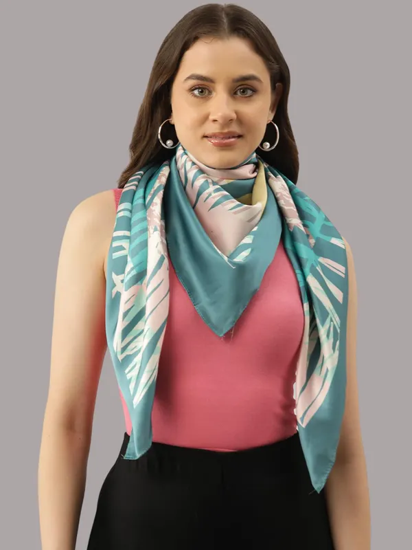 Turquoise_Polyester_Satin_Silk_Premium_&_Elegant_Digital_Printed_Square_Scarf_For_Women