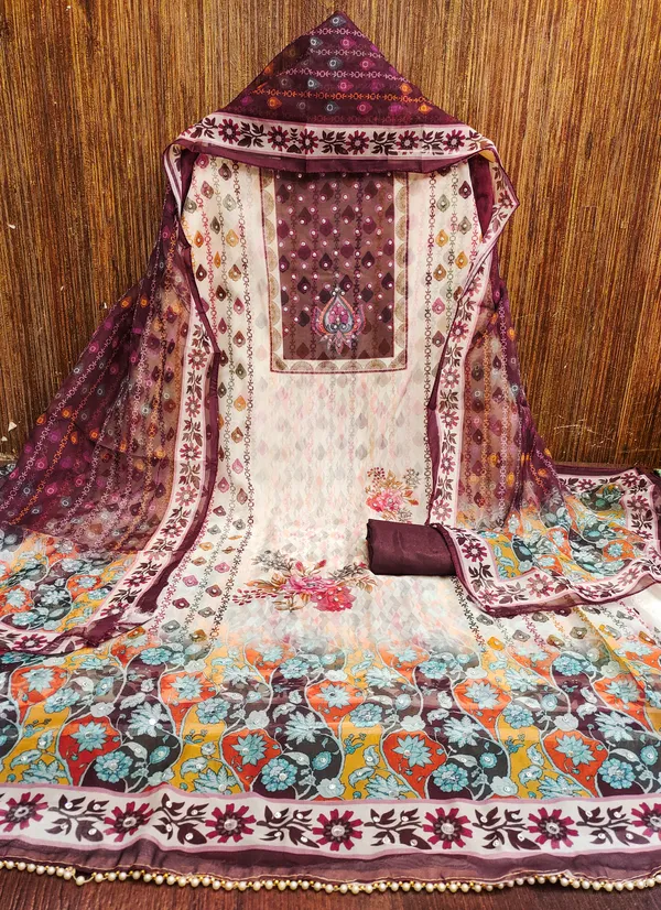 Maroon_Organza_Salwar_Suit_Dress_Material_With_Floral_Digital_Print_&_Siroski_Diamond_Work_Unstitched