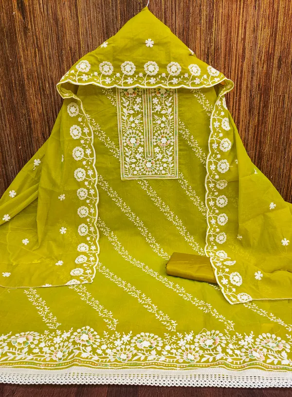 Mahendi_Chanderi_Cotton_Salwar_Suit_Dress_Material_With_Heavy_White_Thread_Work_&_Embroidered_Dupatta_Unstitched