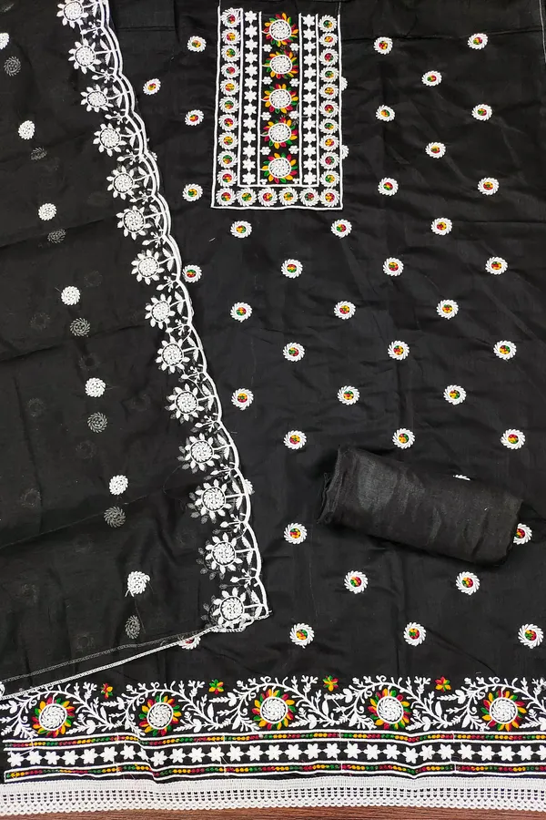 Black_Chanderi_Cotton_Embroidered_Salwar_Suit_Dress_Material_With_Santoon_Bottom_&_Dupatta_Unstitched