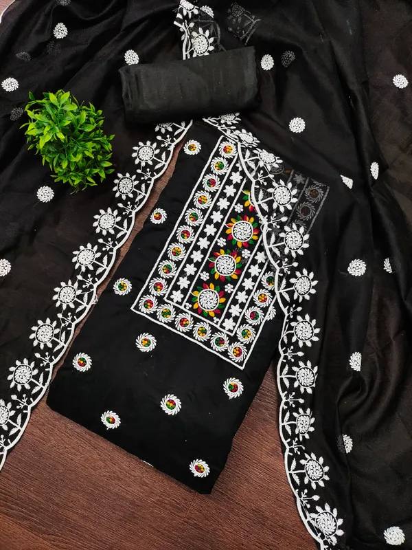 Black_Chanderi_Cotton_Embroidered_Salwar_Suit_Dress_Material_With_Santoon_Bottom_&_Dupatta_Unstitched