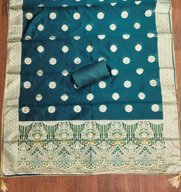Sea_Green_Jacquard_Salwar_Suit_Dress_Material_With_Zardosi_Handwork_&_Banarasi_Dupatta_Unstitched