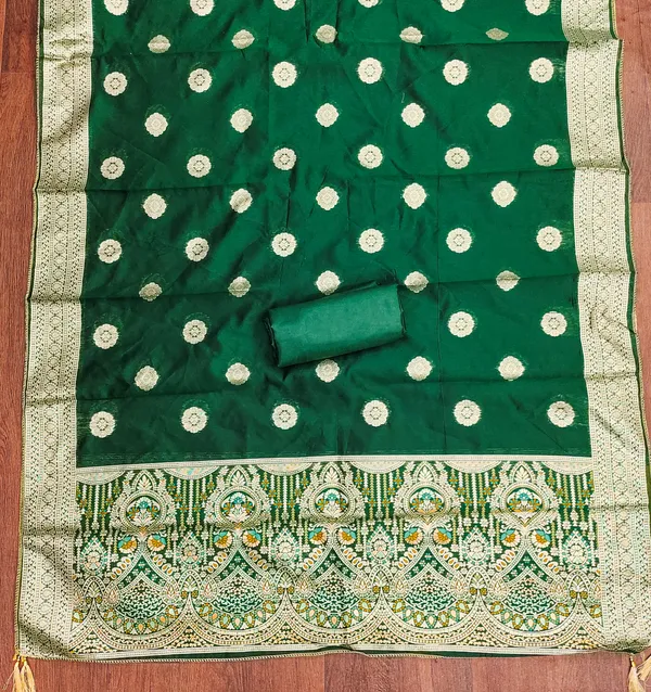 Green_Jacquard_Salwar_Suit_Dress_Material_With_Zardosi_Handwork_&_Banarasi_Dupatta_Unstitched