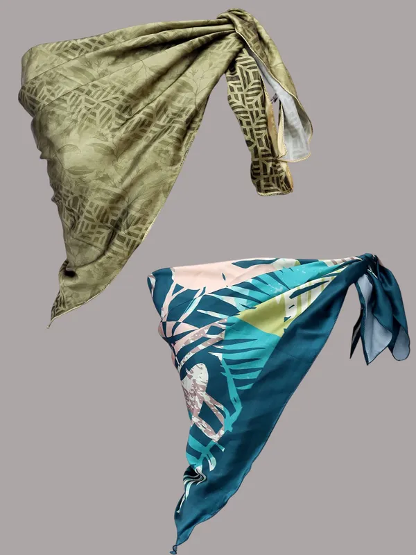 Turquoise_&_Olive_Green_Polyester_Satin_Silk_Premium_&_Elegant_Digital_Printed_Square_Scarf_For_Women_(Pack_Of_2)